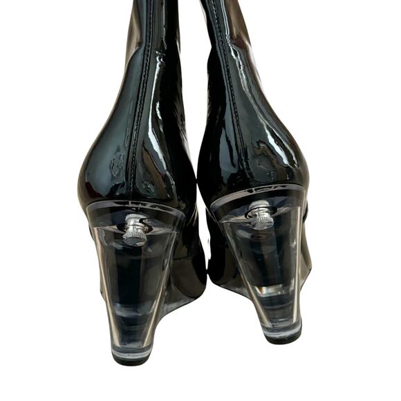 Stuart Weitzman Lucite 100 Wedge Bootie 9.5 Black NEW - Picture 5 of 8